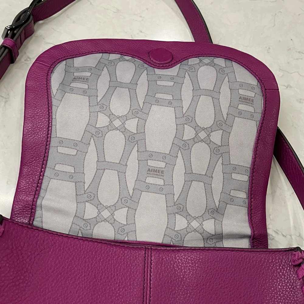 AIMEE KESTENBERG Shoulder Bag VIOLET LEATHER Excellent - Picture 3 of 11